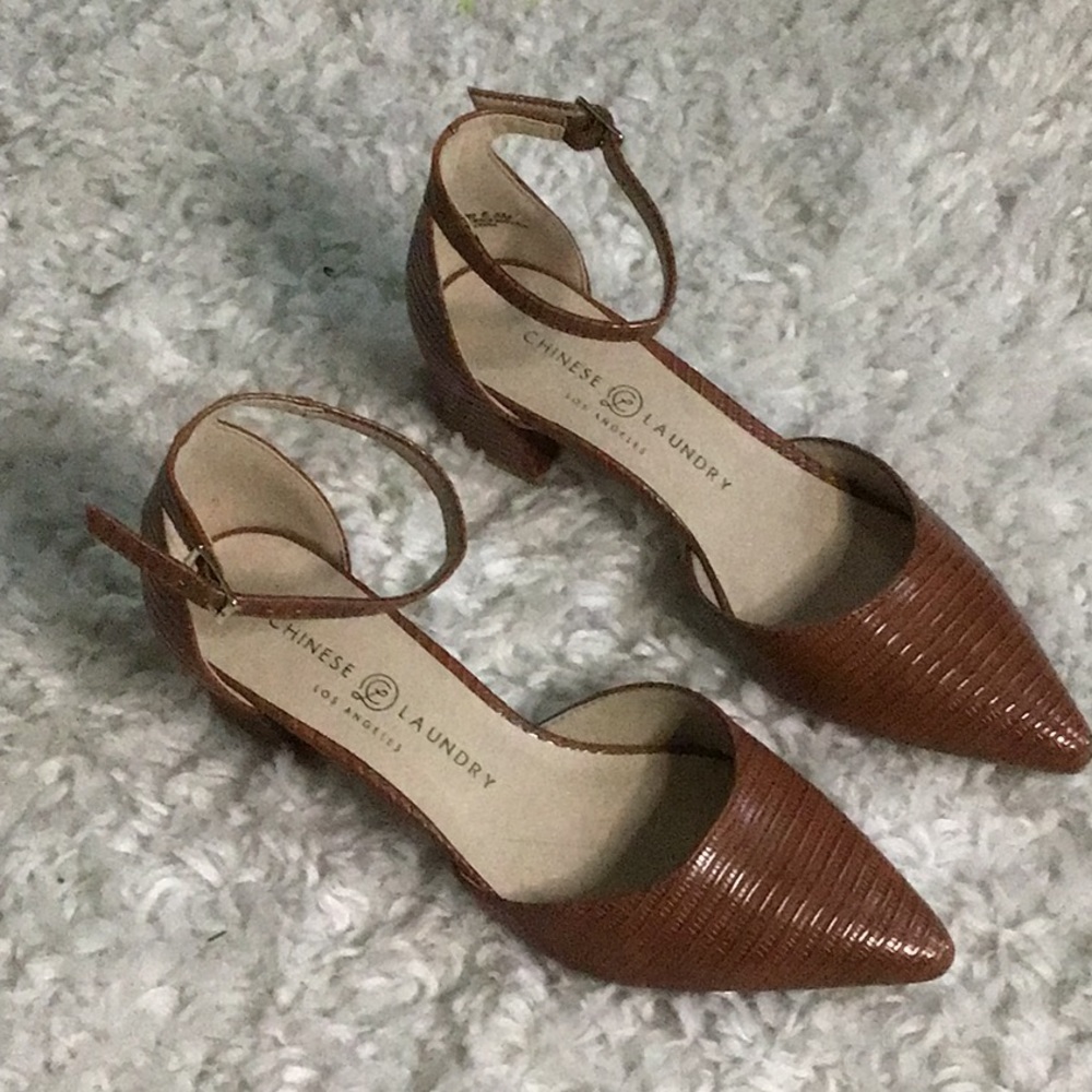 6.5 Chinese Laundry Rust colored heel with ankle strap